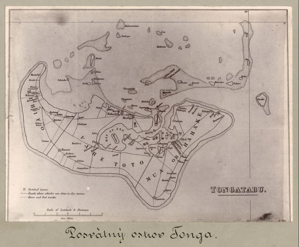 Náhledový obrázek předmětu Mapa ostrova Tongatapu – reprodukce tištěné mapy
