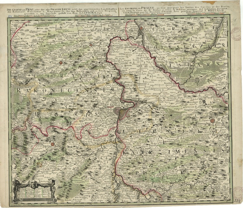 Náhledový obrázek Místopisná kolorovaná mapa - 1