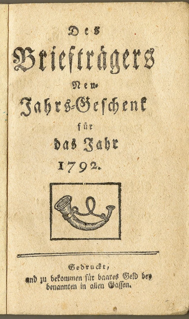 Náhledový obrázek předmětu Poštovní knížka Des Briefträgers Neu-Jahrs-Geschenk für das Jahr 1792