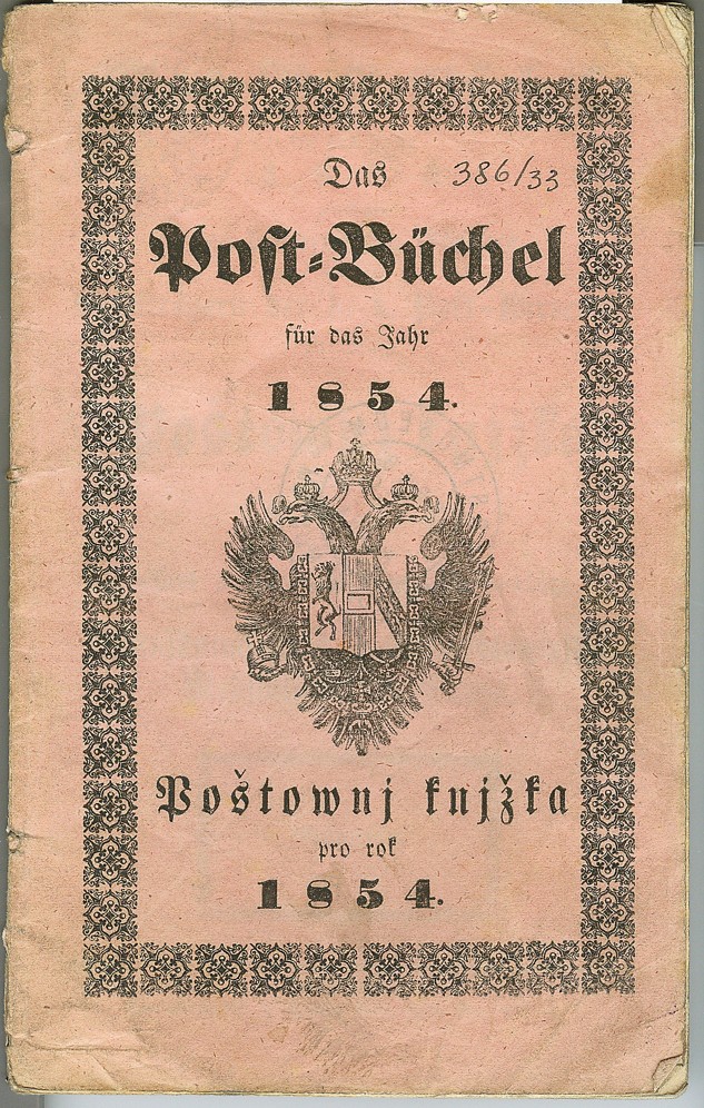 Náhledový obrázek Poštovní knížka na rok 1854 - 1