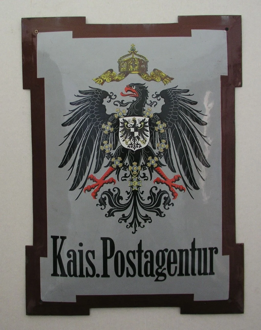 Náhledový obrázek předmětu C. k. poštovní štít s německým nápisem