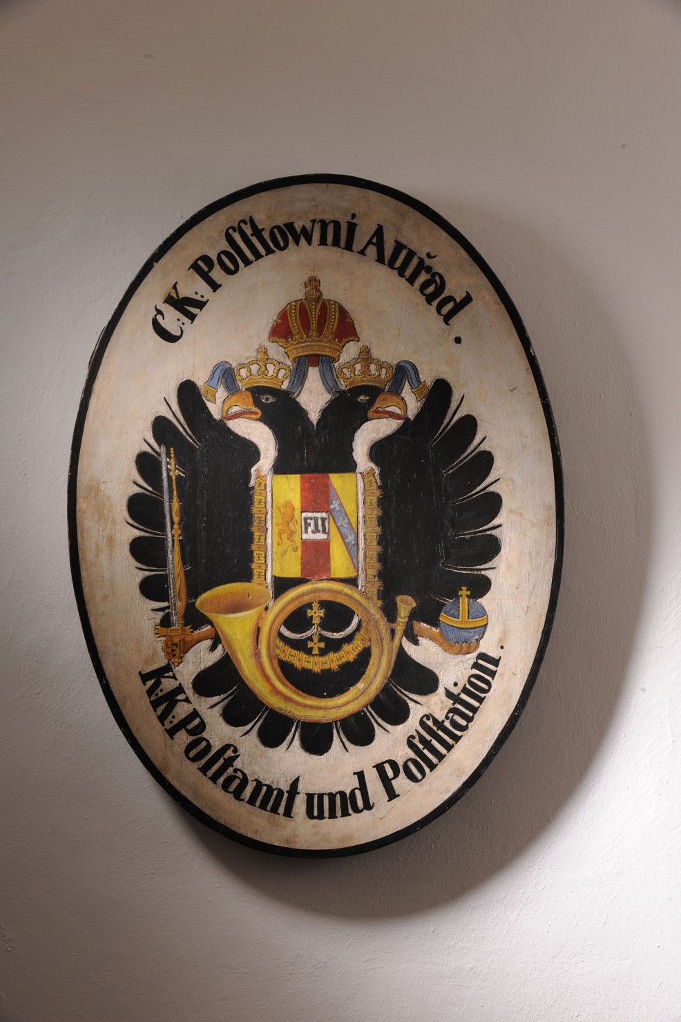 Náhledový obrázek C. k. rakouský poštovní štít dřevěný - 1