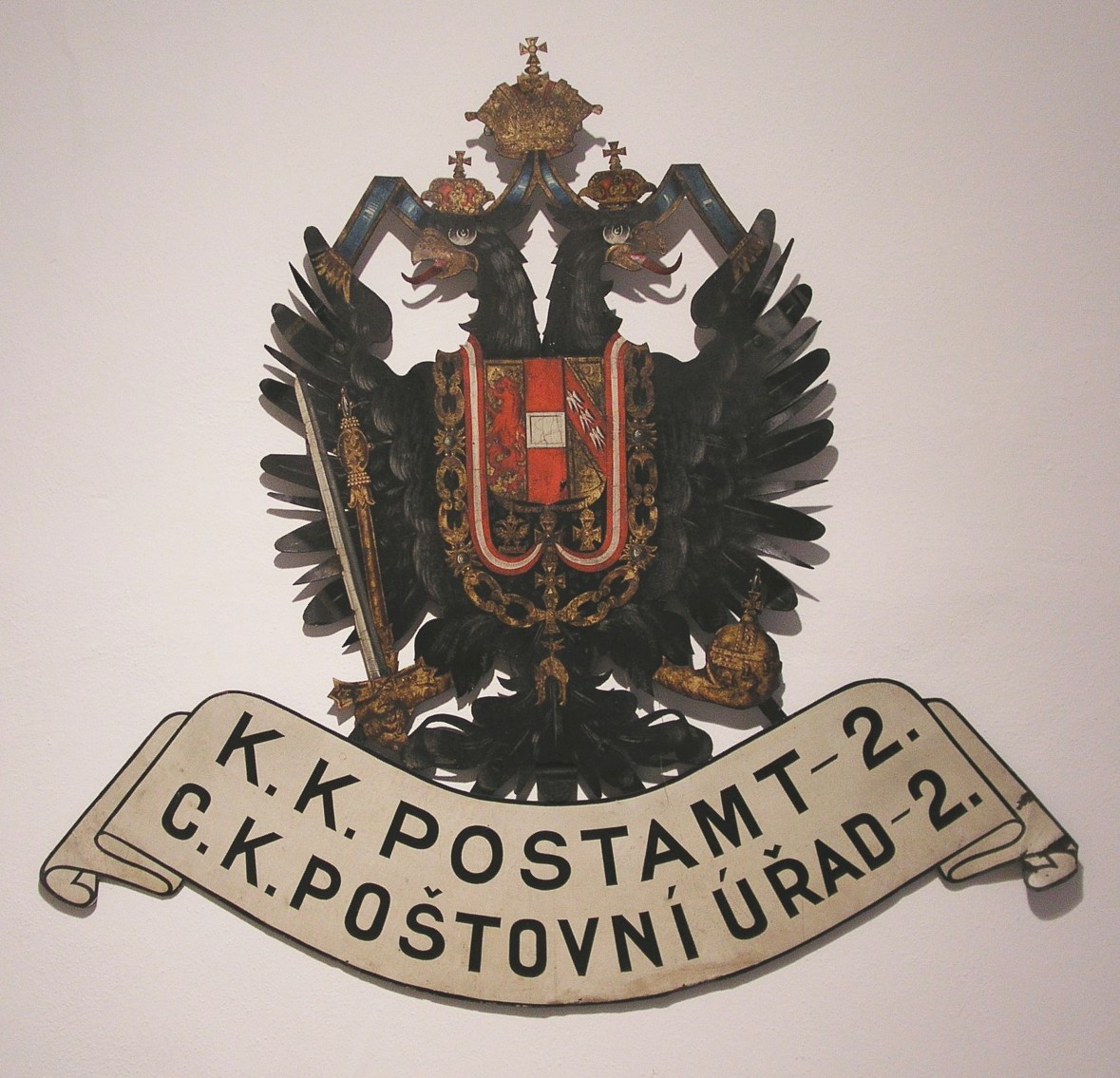 Náhledový obrázek C. k. rakouský poštovní štít plechový - 1
