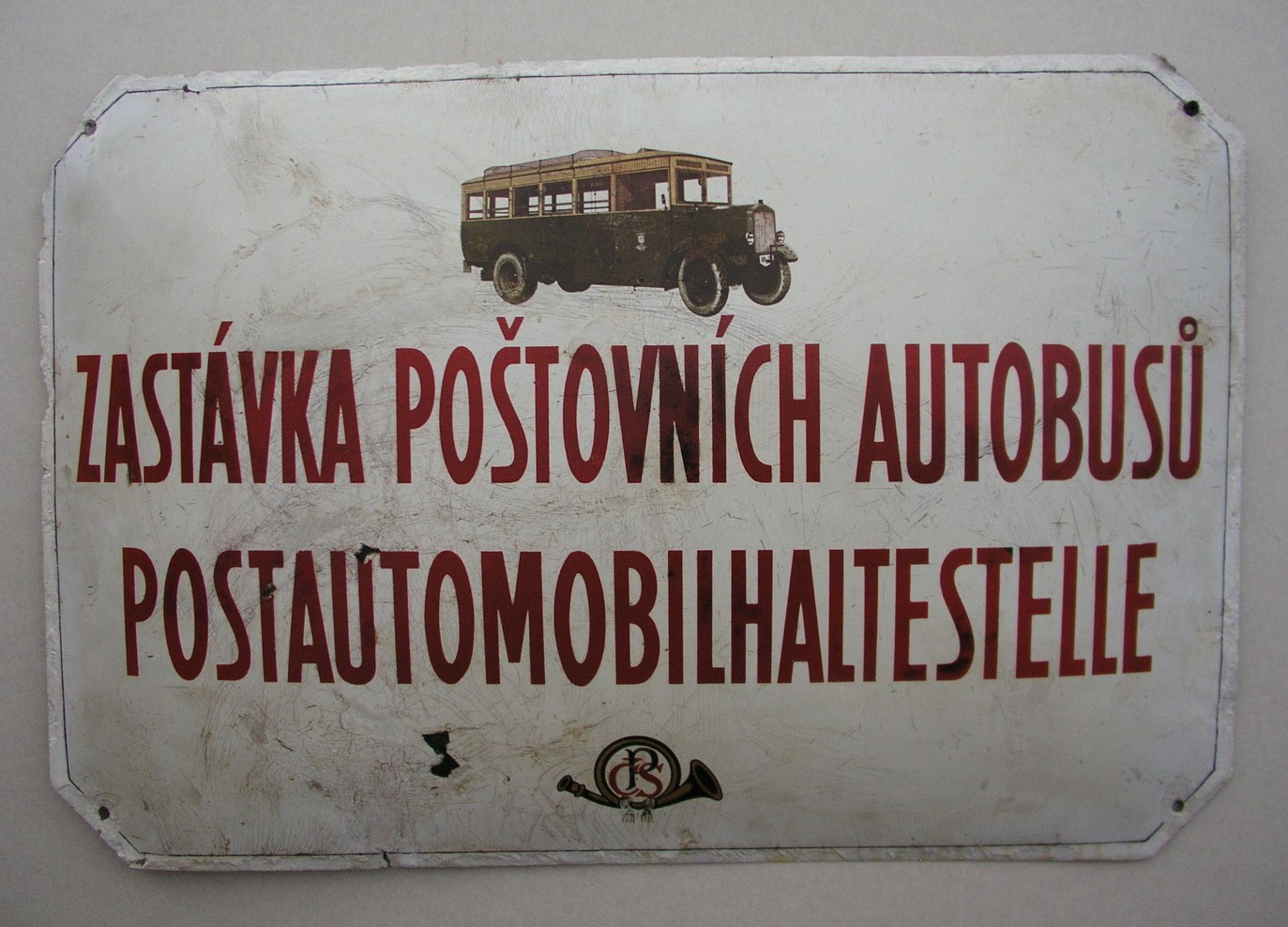 Náhledový obrázek Cedule zastávky poštovních autobusů - 1