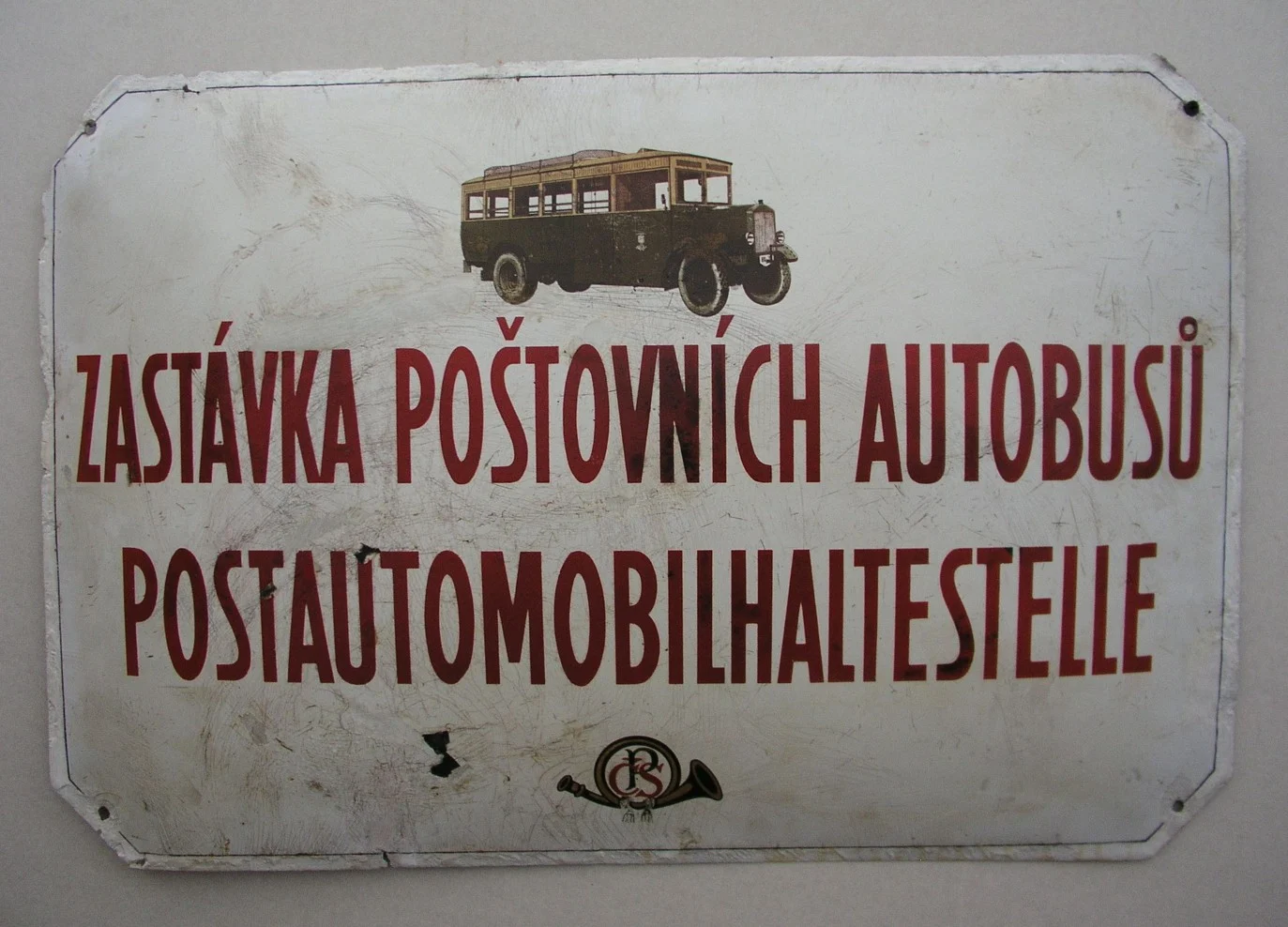 Náhledový obrázek předmětu Cedule zastávky poštovních autobusů