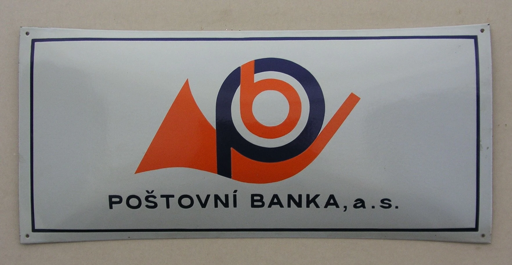 Náhledový obrázek předmětu Vývěsní štít Poštovní banka, a.s.
