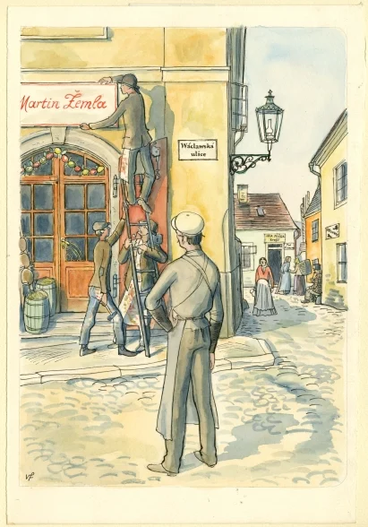 Obrázek Studie k ilustraci - U snědeného krámu