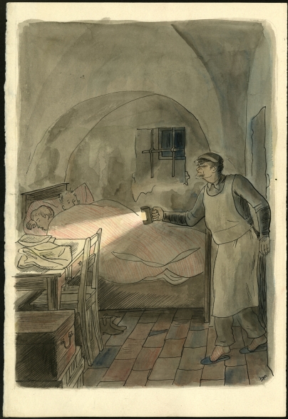 Náhledový obrázek Studie k ilustraci - U snědeného krámu - 1
