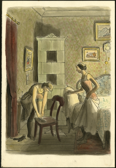Náhledový obrázek Studie k ilustraci - U snědeného krámu - 1