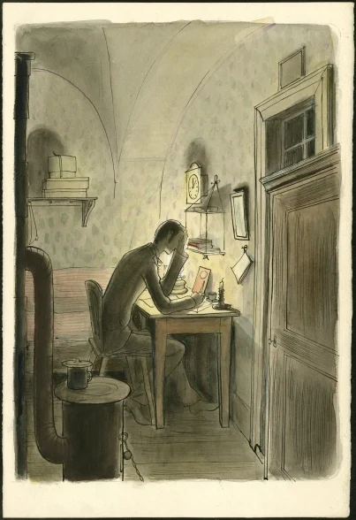 Obrázek Studie k ilustraci - U snědeného krámu