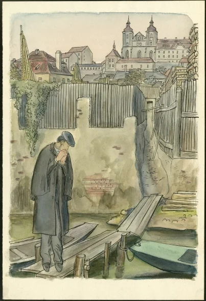 Obrázek Studie k ilustraci - U snědeného krámu
