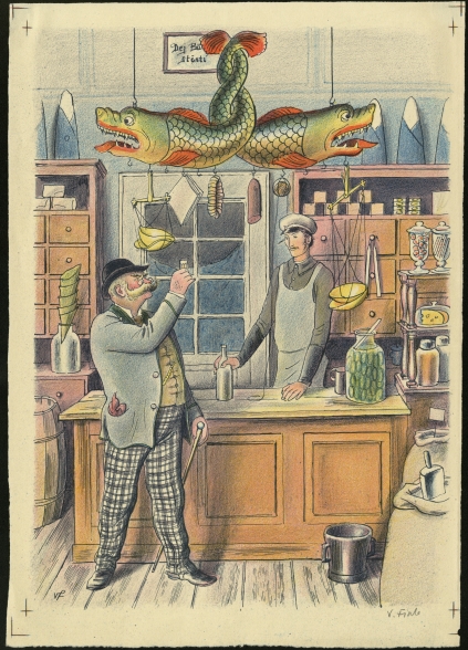 Náhledový obrázek Ilustrace - U snědeného krámu - 1