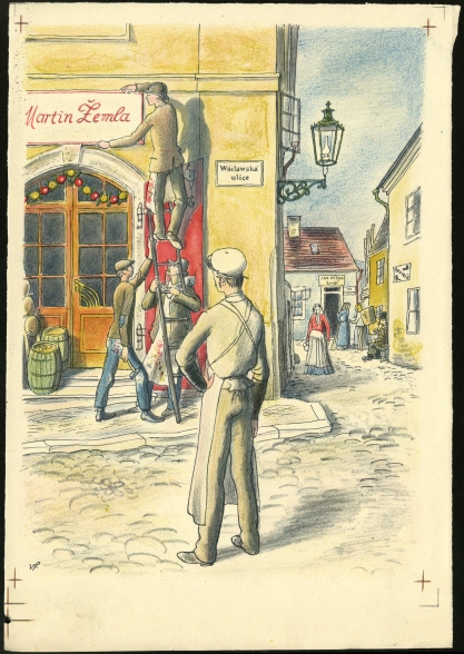 Náhledový obrázek Ilustrace - U snědeného krámu - 1