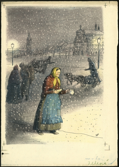 Náhledový obrázek Ilustrace - U snědeného krámu - 1