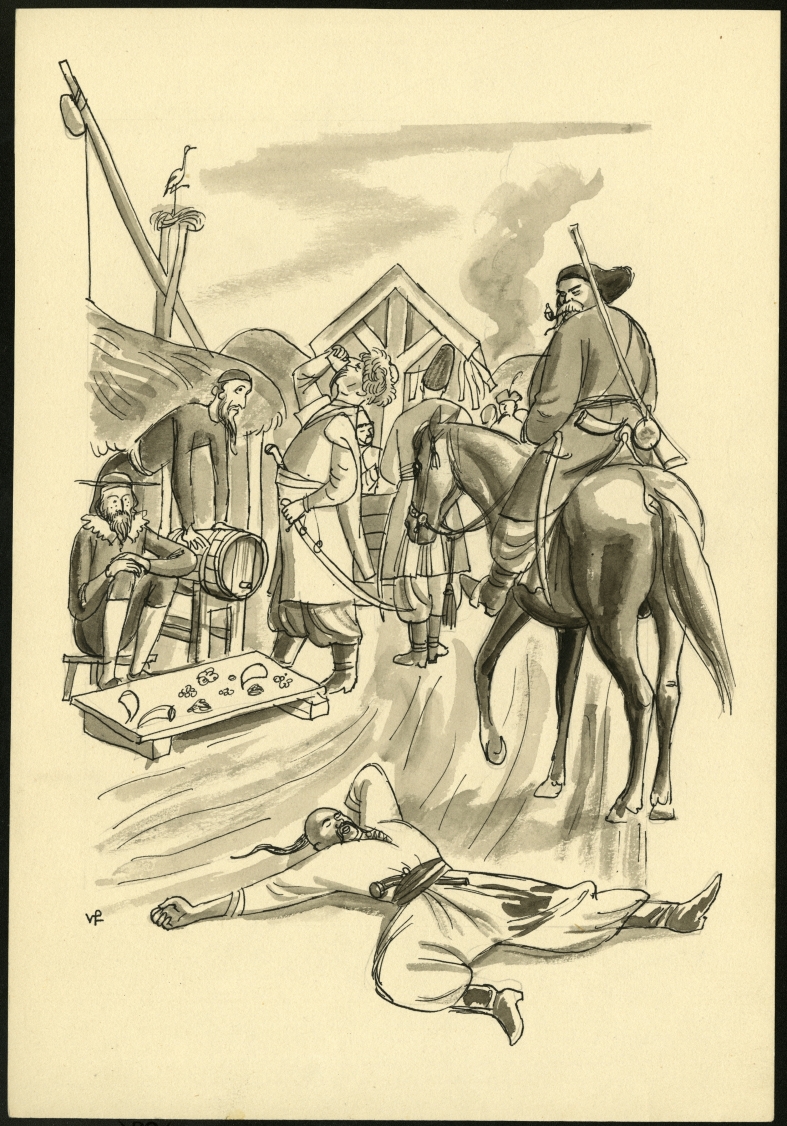 Náhledový obrázek Studie k ilustraci - Taras Bulba - 1