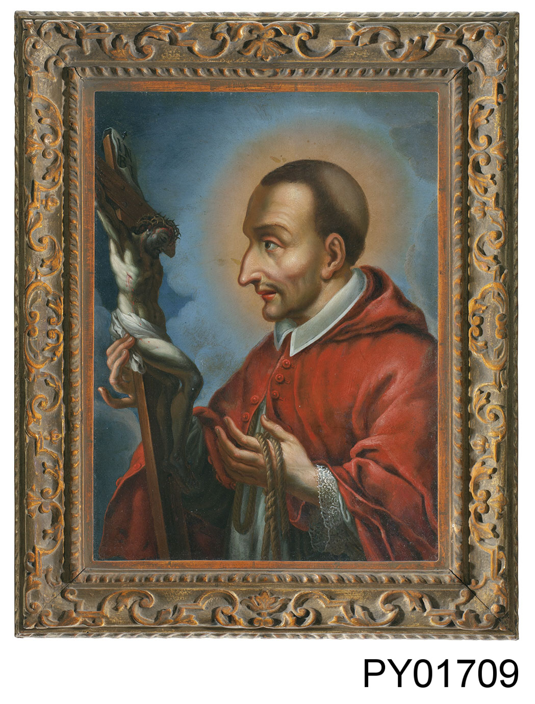 Náhledový obrázek Malba, náboženský námět, sv. Karel Boromejský - 1