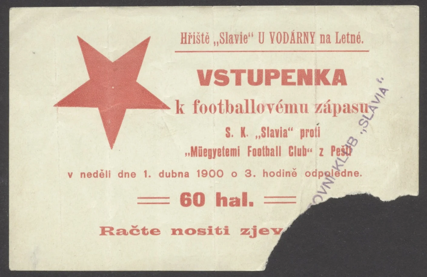 Náhledový obrázek předmětu Vstupenky na utkání S. K. Slavia