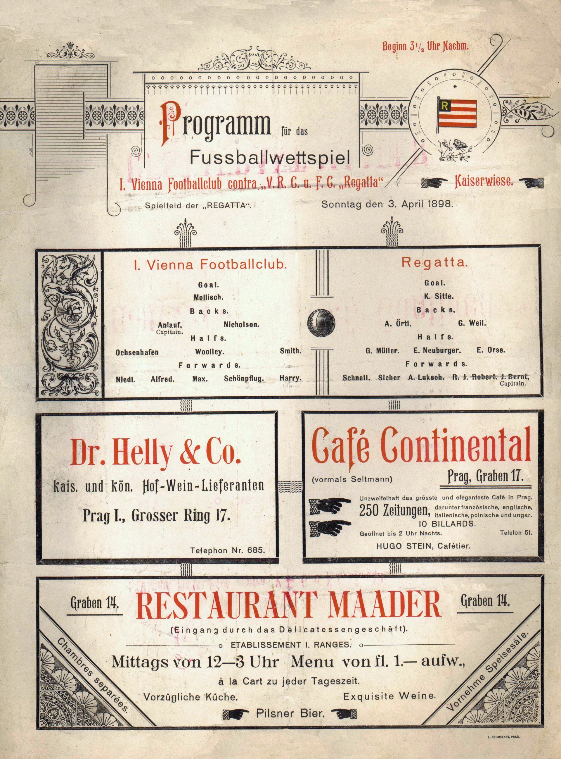 Náhledový obrázek předmětu F. C. Regatta - I. Vienna Footballclub