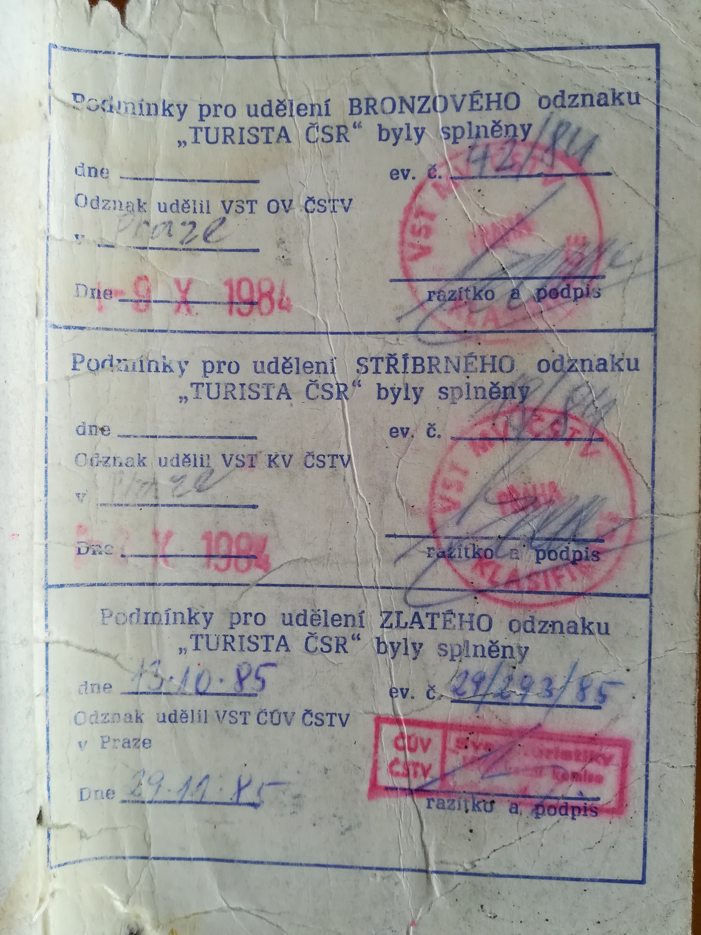 Náhledový obrázek Záznamník turisty ČSR - 5