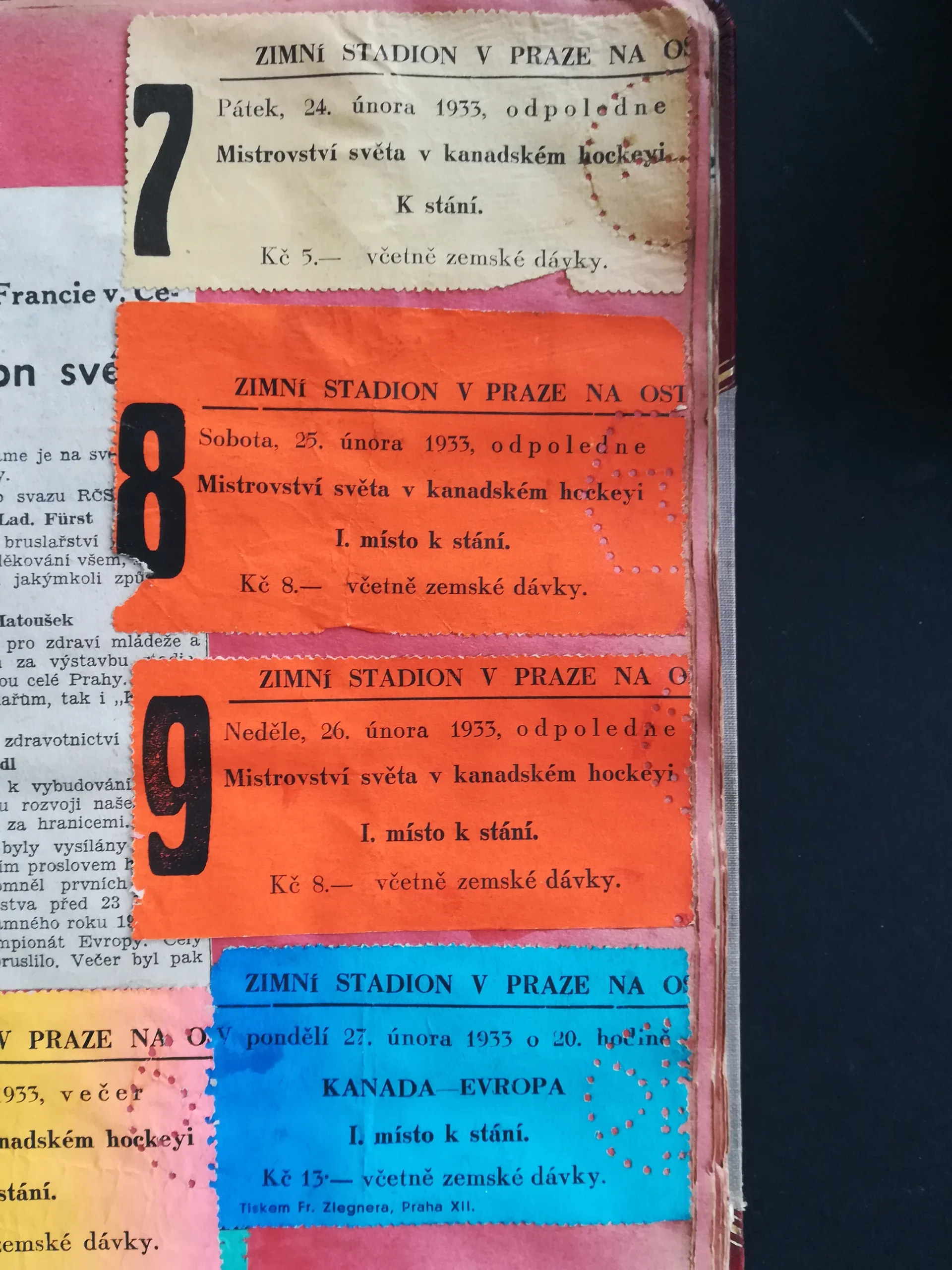 Náhledový obrázek předmětu Mistrovství světa v kanadském hockeyi. Praha 1933