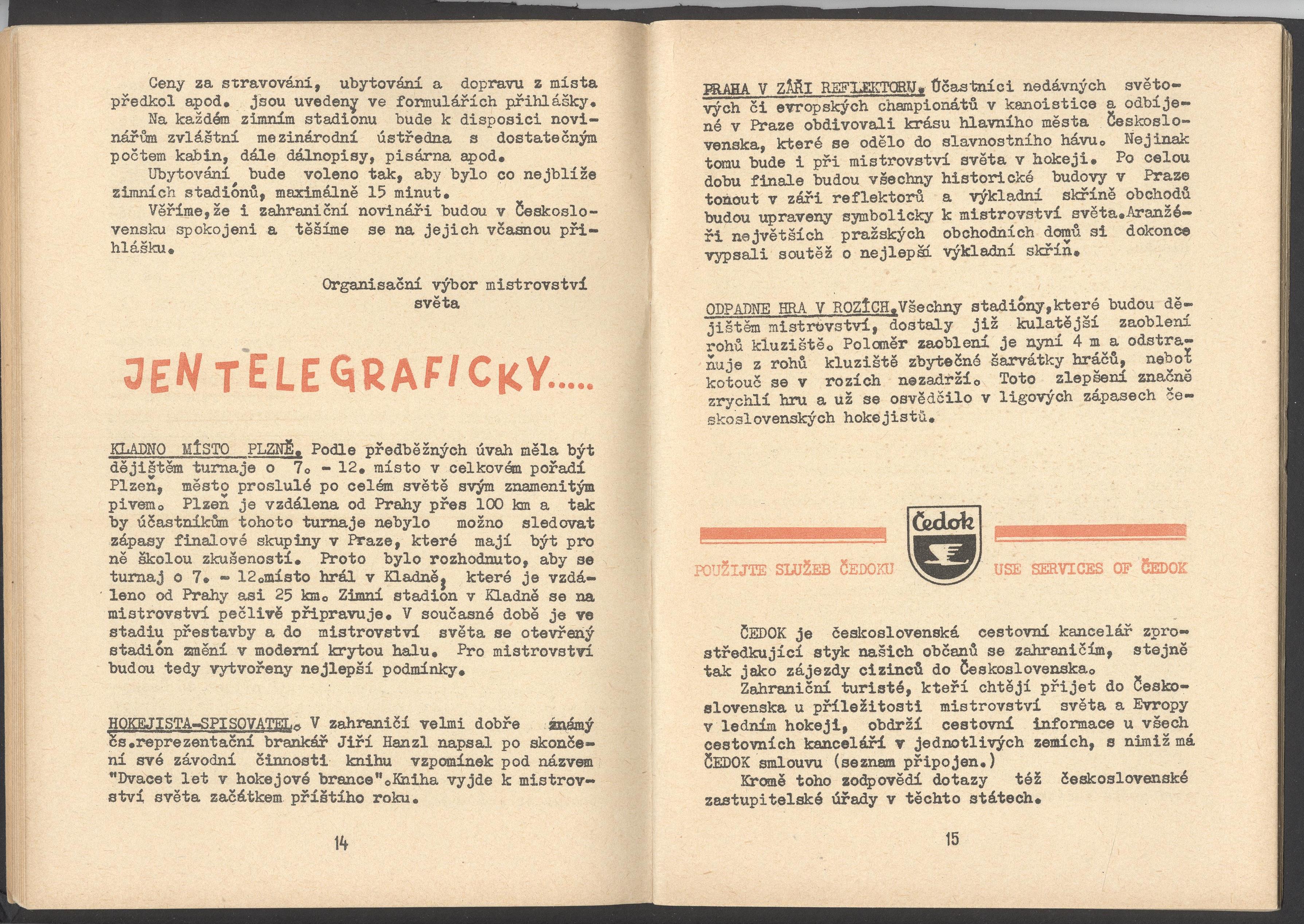 Náhledový obrázek Mistrovství světa v ledním hokeji. Praha 1959 - 3