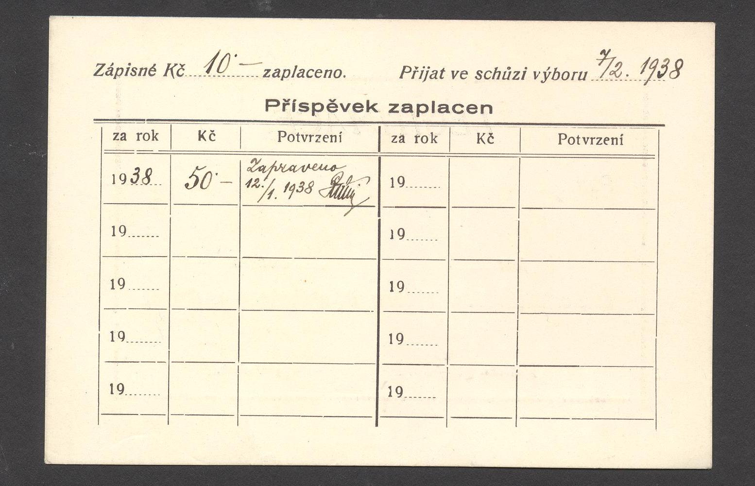 Náhledový obrázek Legitimace člena ČOV Ladislava Fürsta - 2