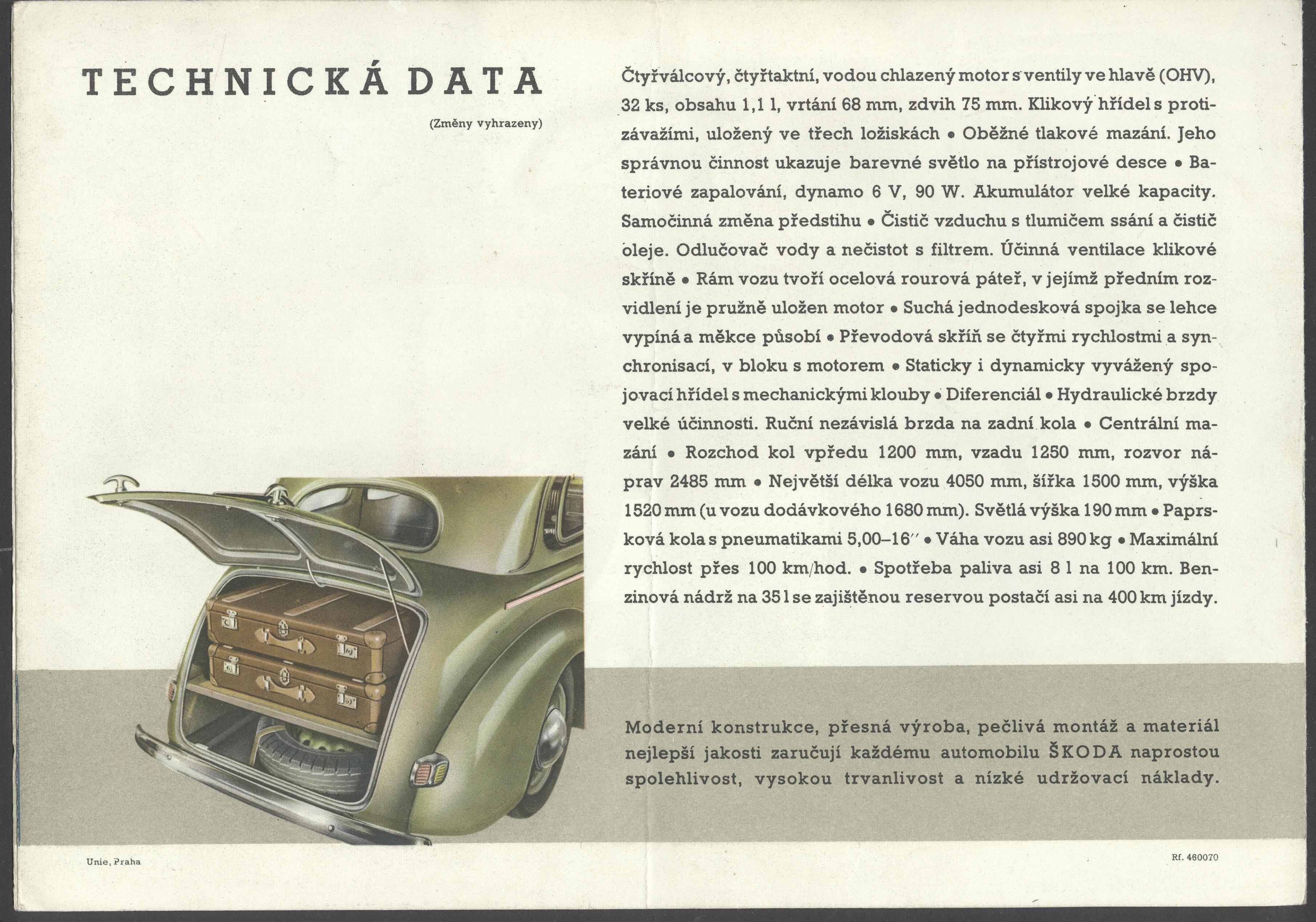 Náhledový obrázek Nové modely vozů Škoda "1101" a "Tudor" - 5
