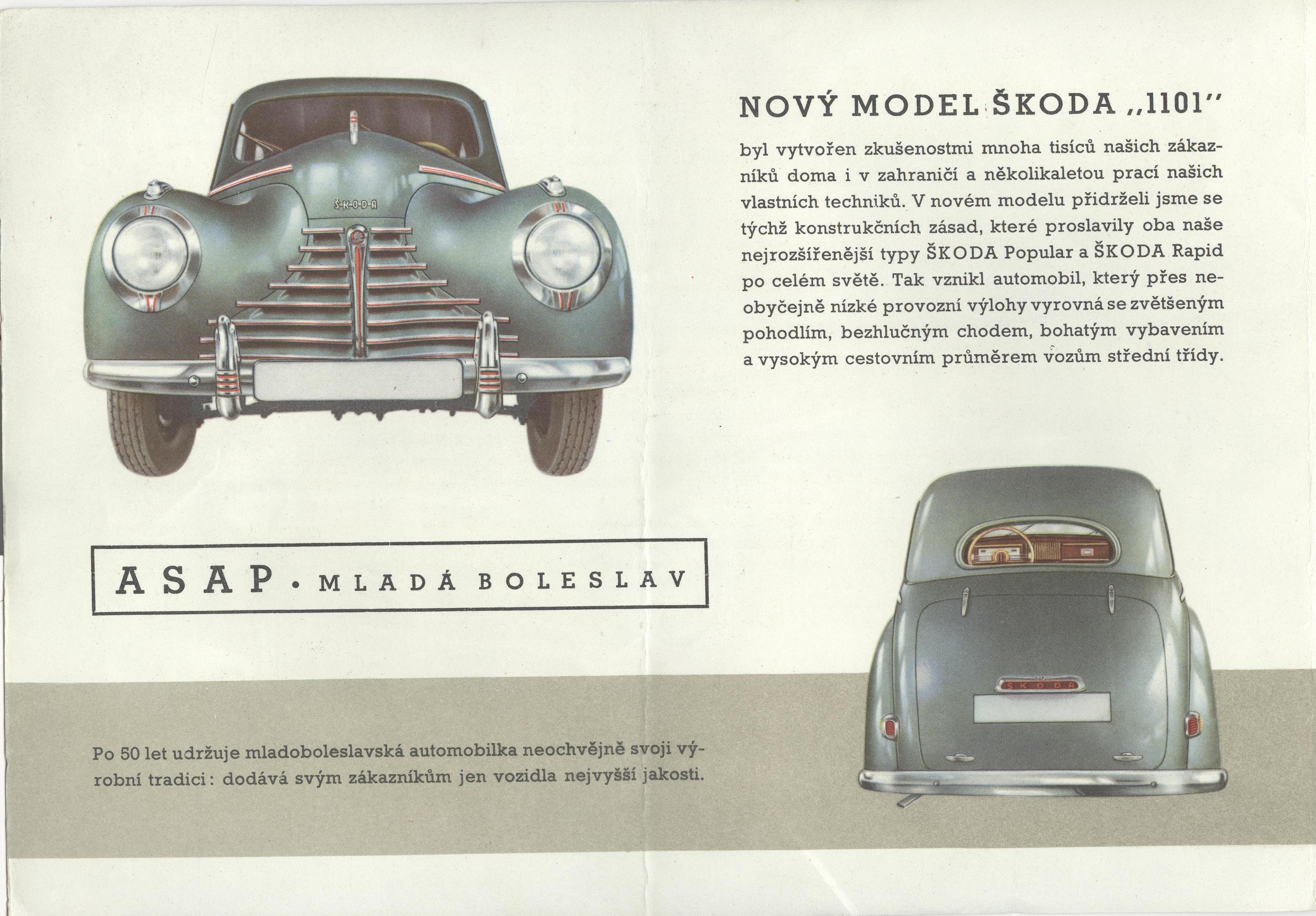 Náhledový obrázek Nové modely vozů Škoda "1101" a "Tudor" - 2
