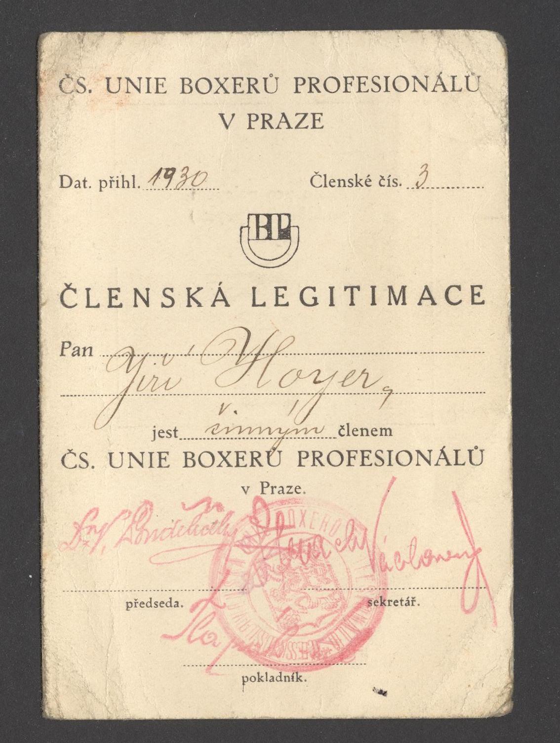 Náhledový obrázek Československá unie boxerů profesionálů v Praze - 1