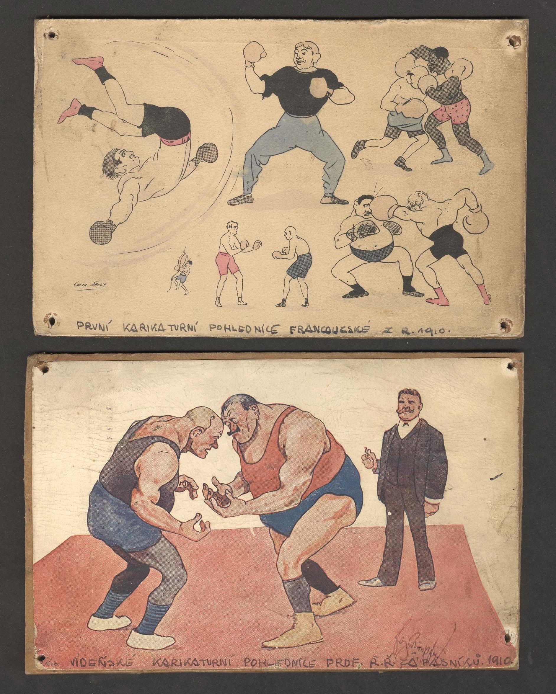 Náhledový obrázek předmětu Pohlednice s karikaturami boxerů