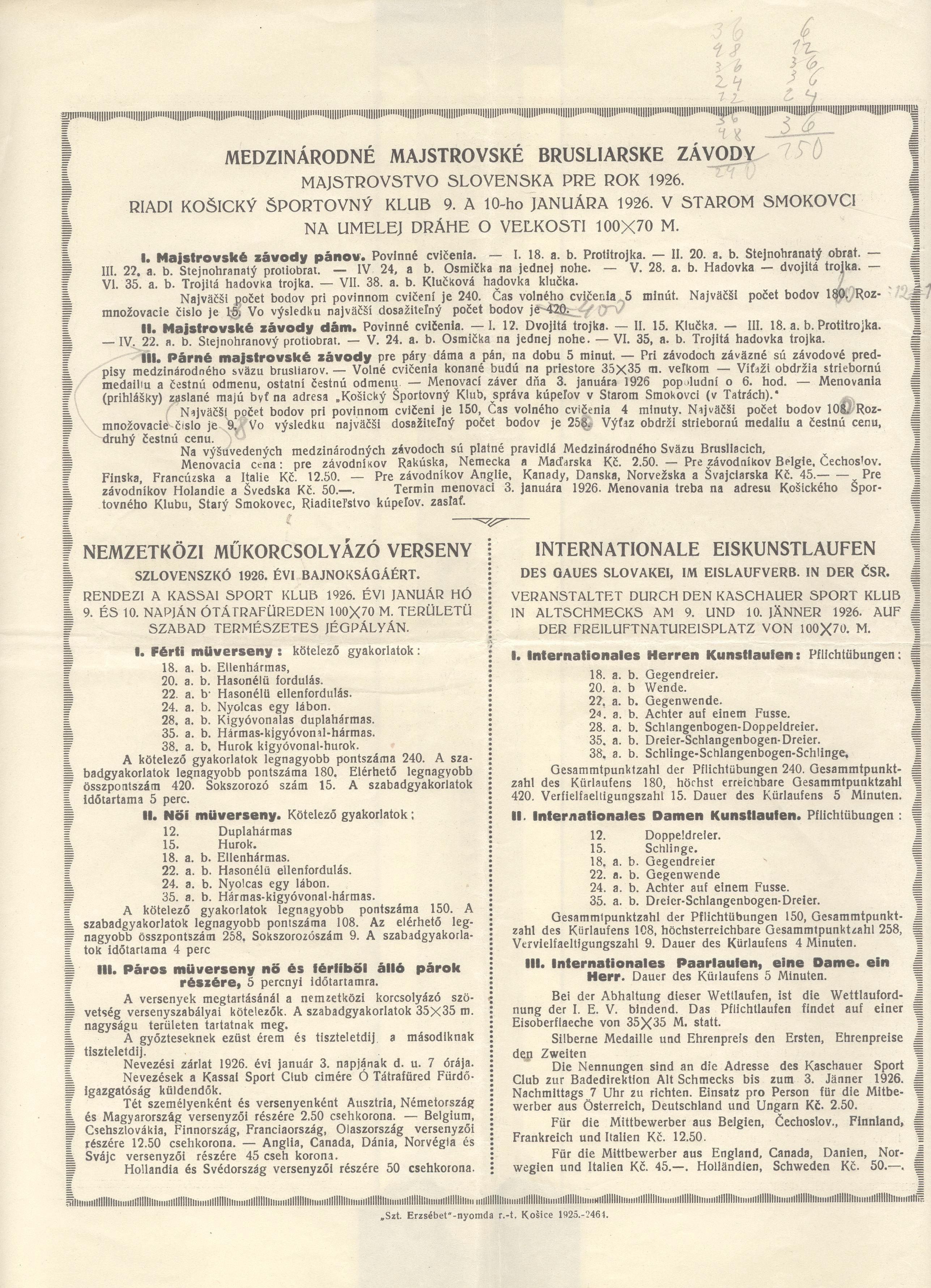 Náhledový obrázek Medzinárodné zimné športovné závody ve Starom Smokovci. Košický športovný club - 8