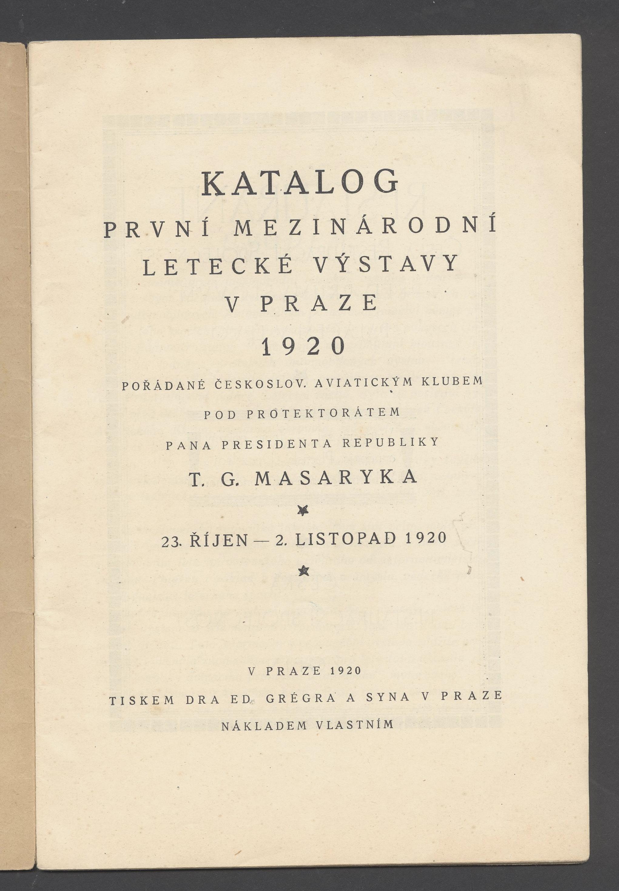 Náhledový obrázek První mezinárodní letecká výstava v Praze 1920 - 1