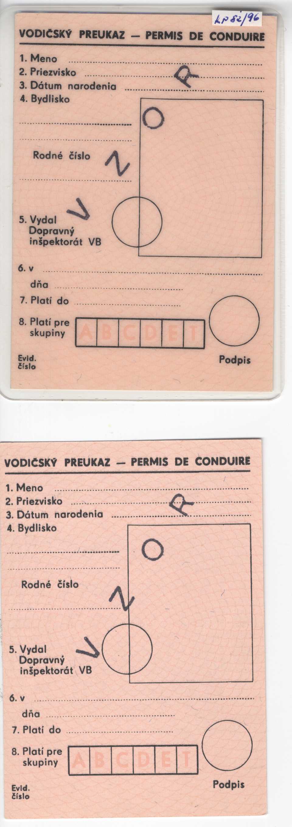 Náhledový obrázek předmětu Řidičský průkaz - Permis de Conduire, ČSSR, vzor