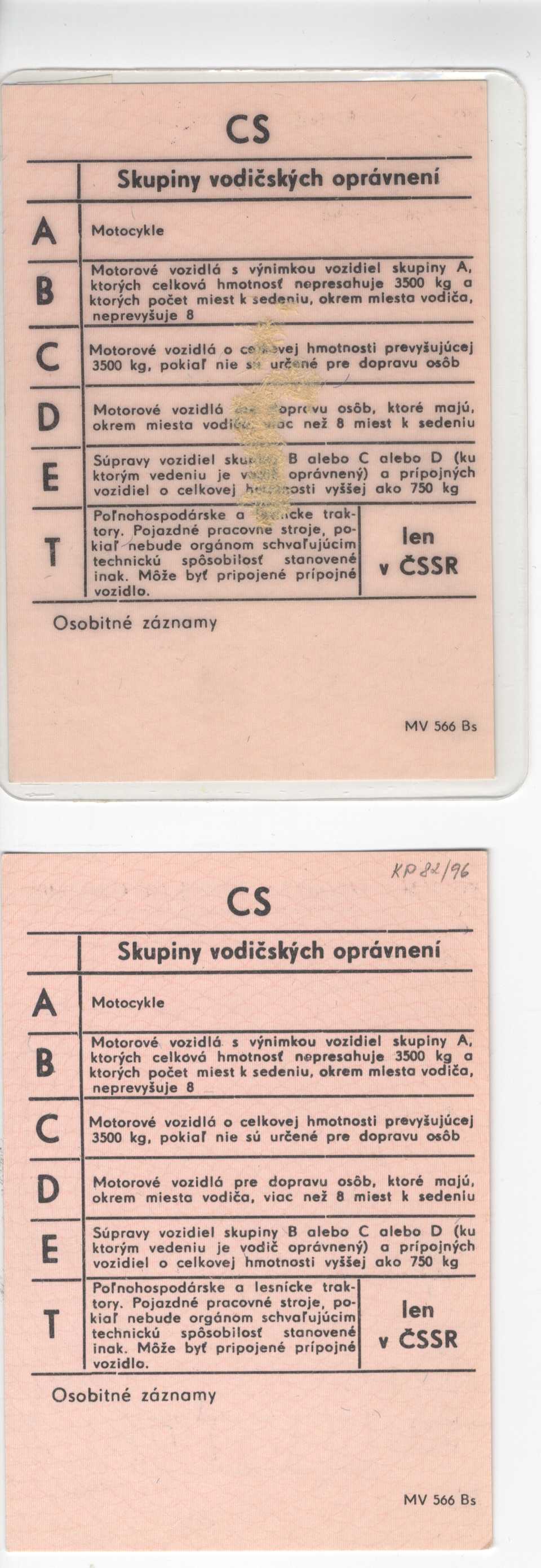 Náhledový obrázek Řidičský průkaz - Permis de Conduire, ČSSR, vzor - 2