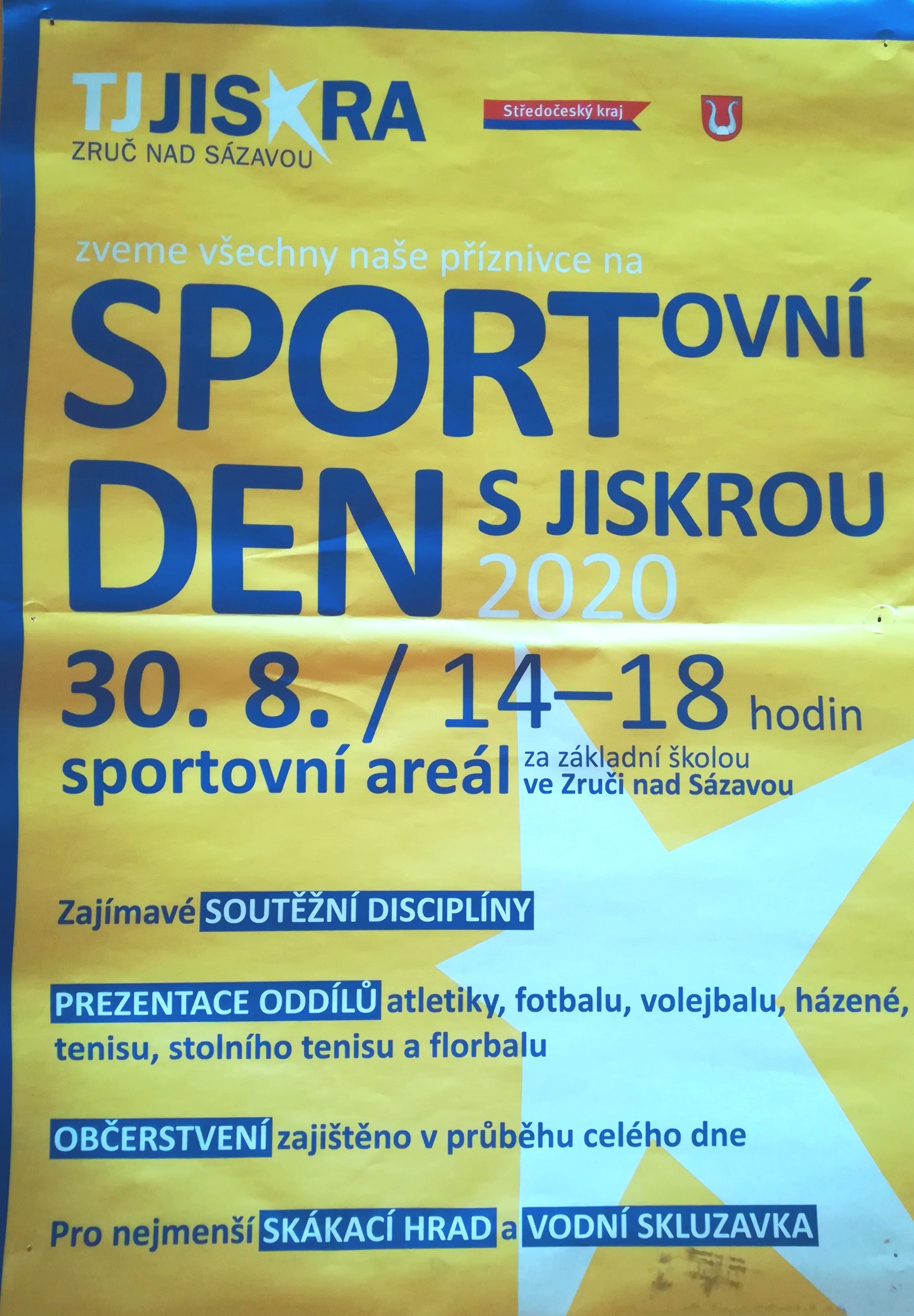 Náhledový obrázek TJ Jiskra Zruč nad Sázavou. Sportovní den s Jiskrou - 1