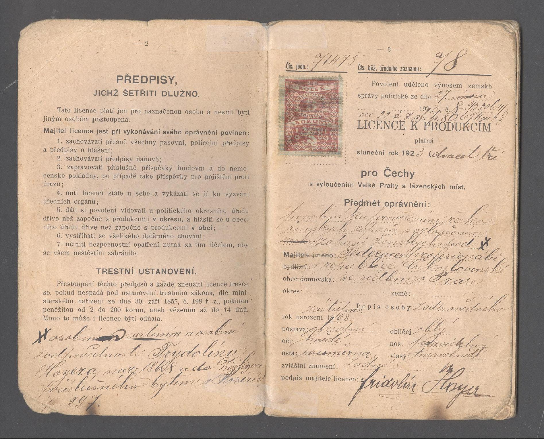 Náhledový obrázek Licence Fridolína Hoyera k produkcím řecko-římských zápasů - 3