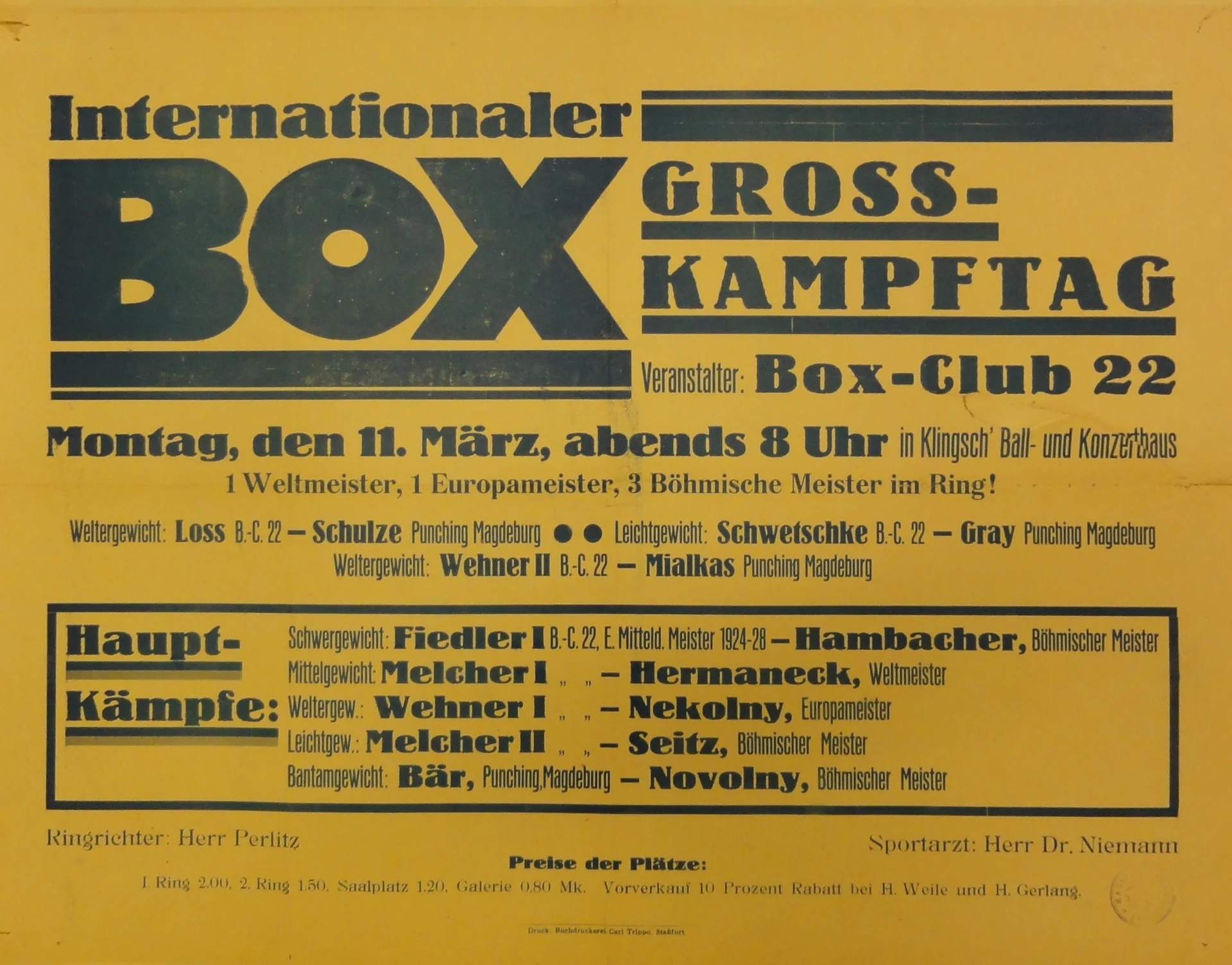 Náhledový obrázek předmětu Internationaler Box Gross-Kampftag