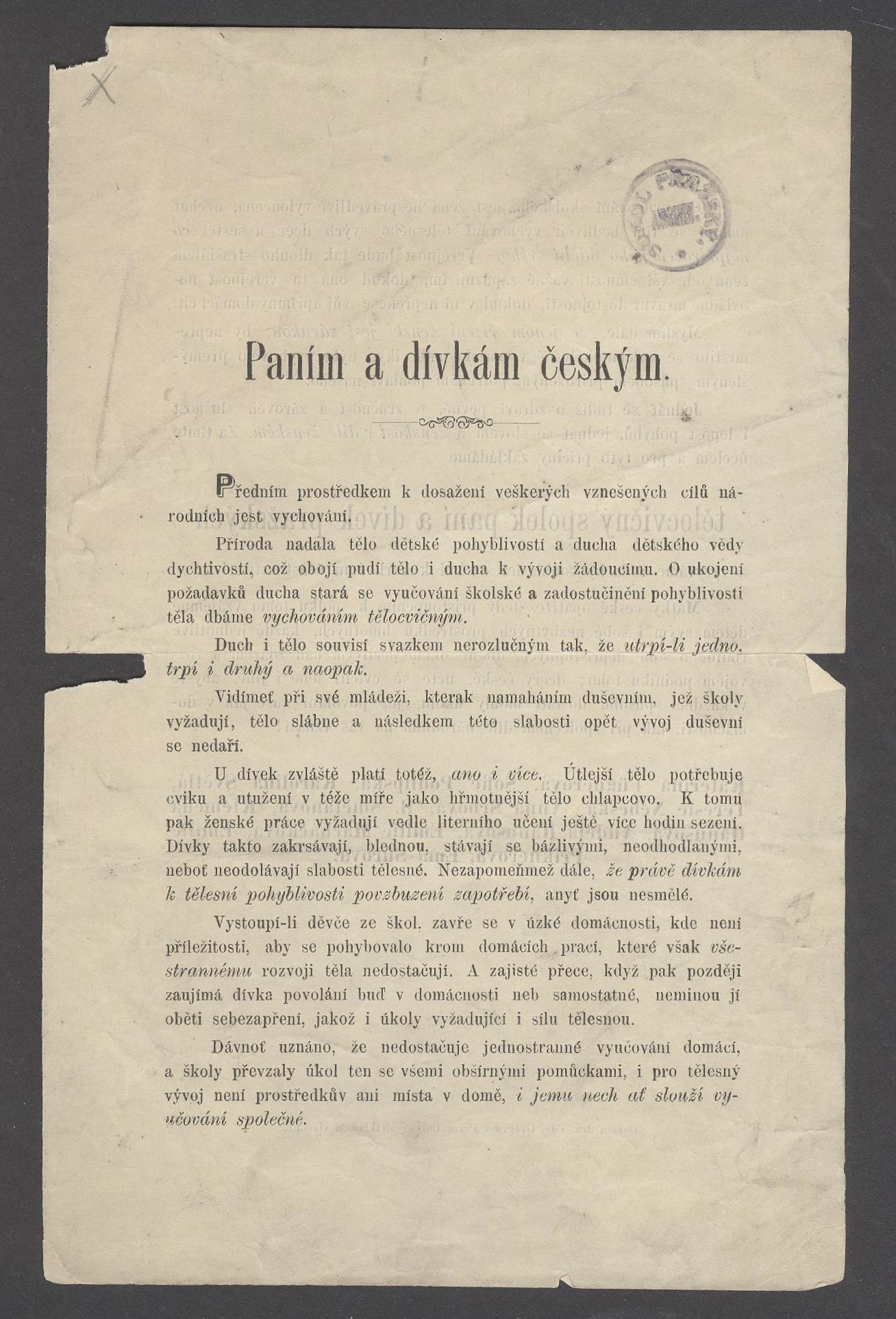 Náhledový obrázek Paním a dívkám českým - 1