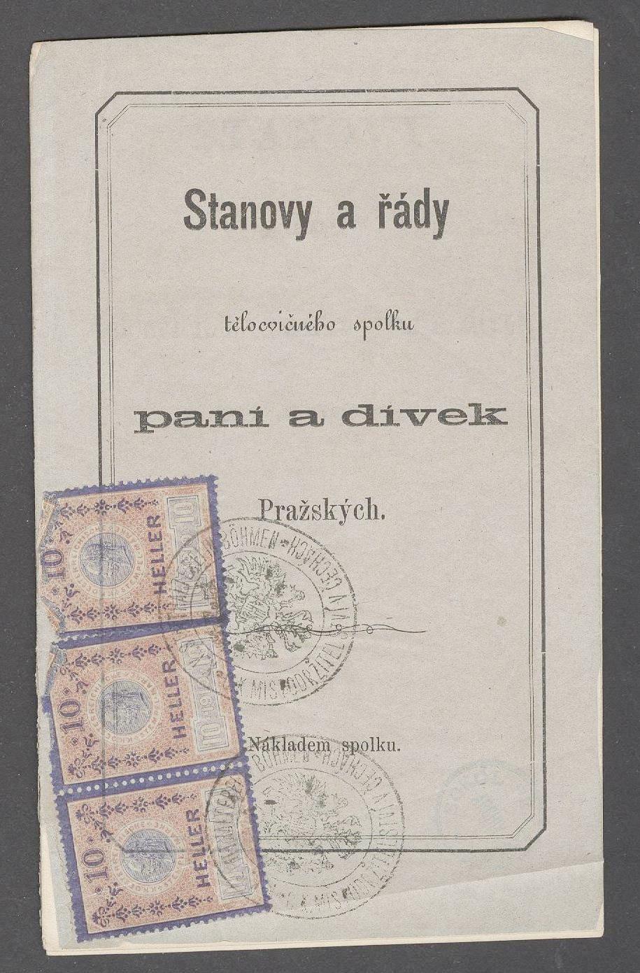 Náhledový obrázek Stanovy a řády tělocvičného spolku paní a dívek pražských - 1