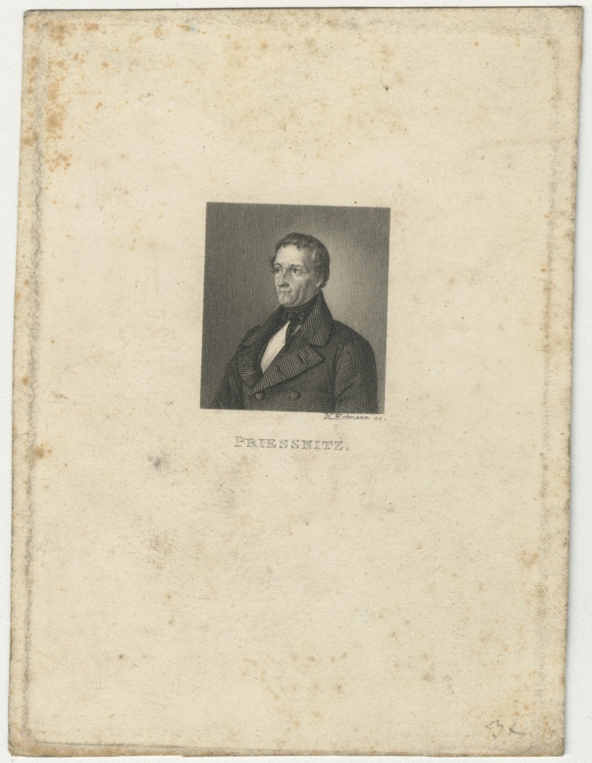 Náhledový obrázek Drobná litografie Vincenze Priessnitze (1850) - 1