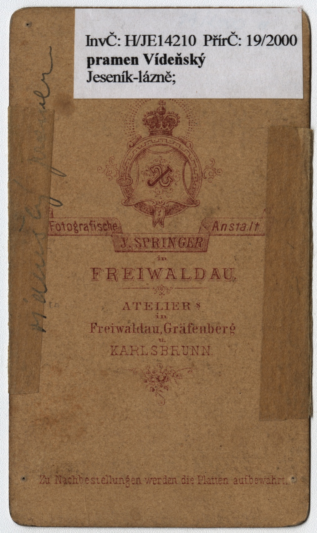 Náhledový obrázek Vídeňský pramen / Wiener Quelle v Lázních Jeseník (2. pol. 19. století) - 2
