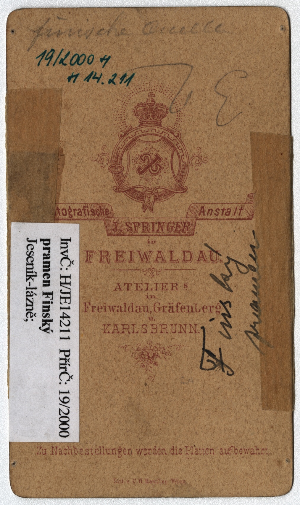 Náhledový obrázek Finský pramen / Finnische Quelle v Lázních Jeseník (2. pol. 19. století) - 2