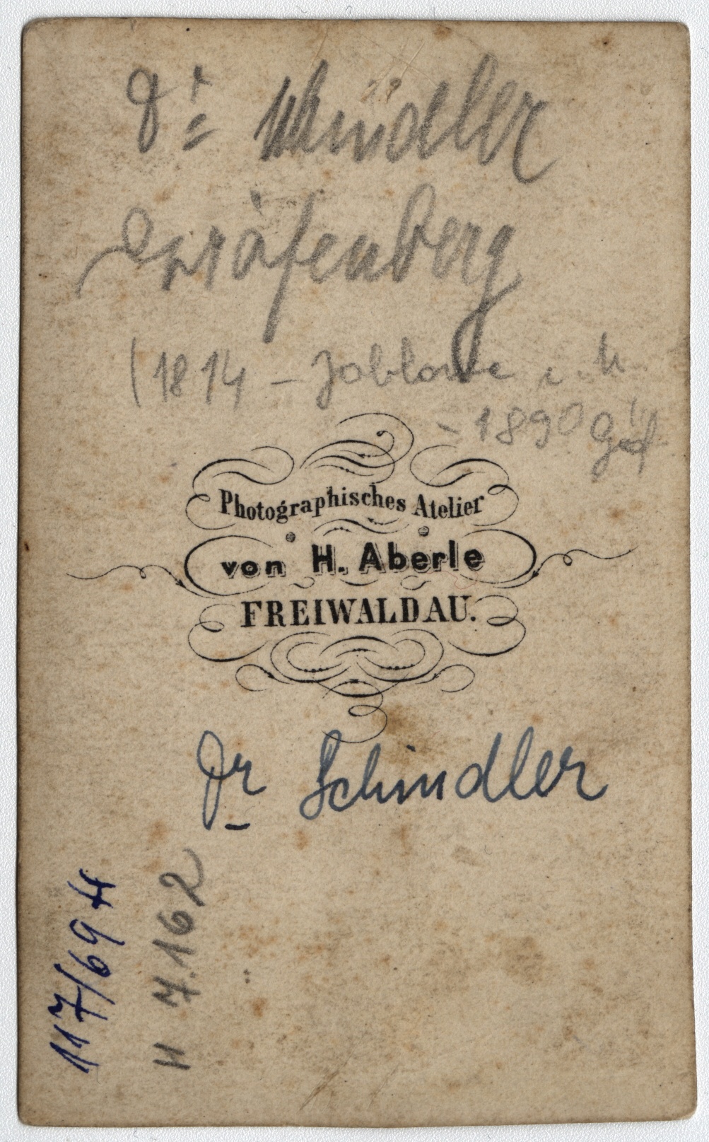 Náhledový obrázek Lékař Josef Schindler (1814-1890) na kabinetní fotografii - 2