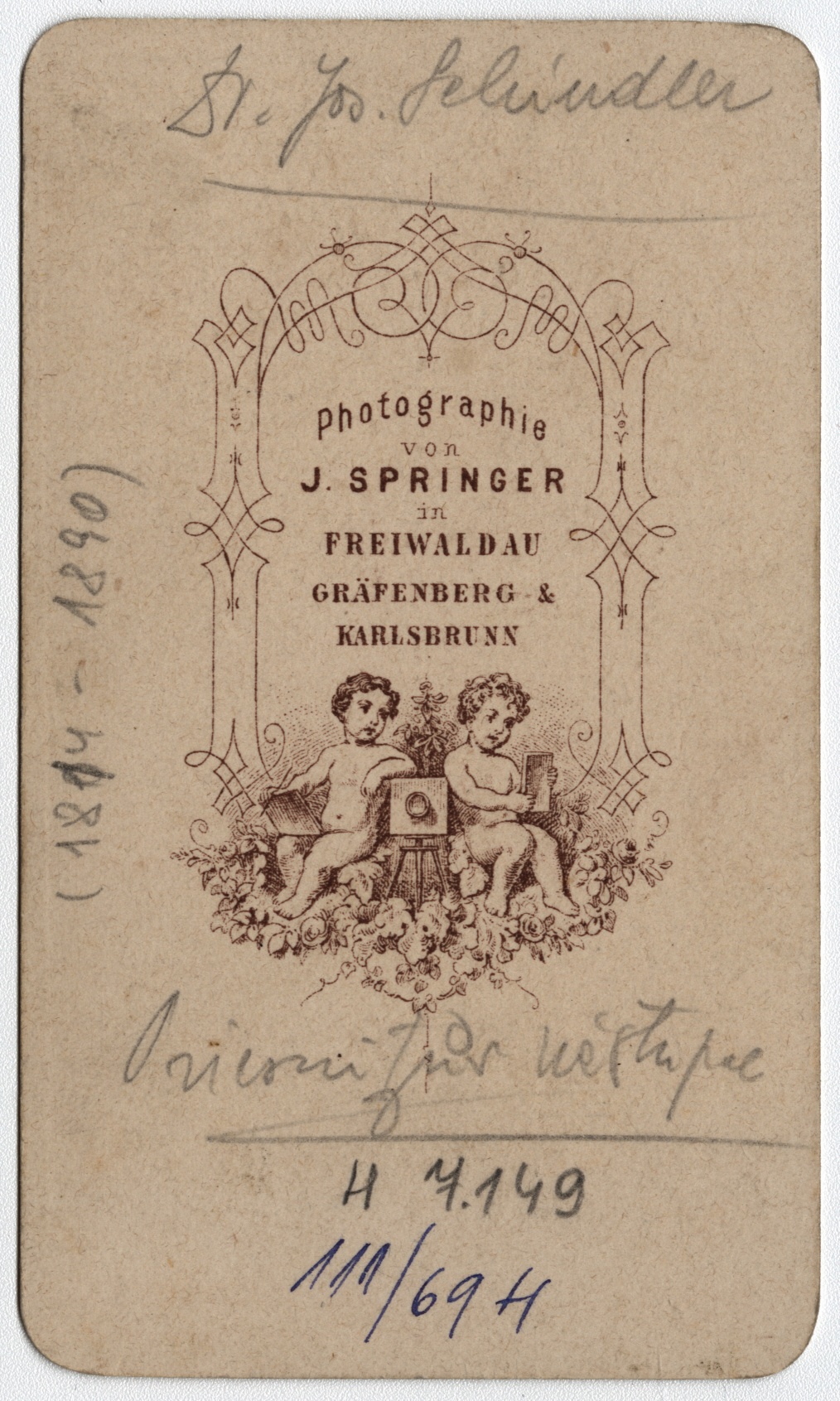 Náhledový obrázek Lékař Josef Schindler (1814-1890) na kabinetní fotografii - 2