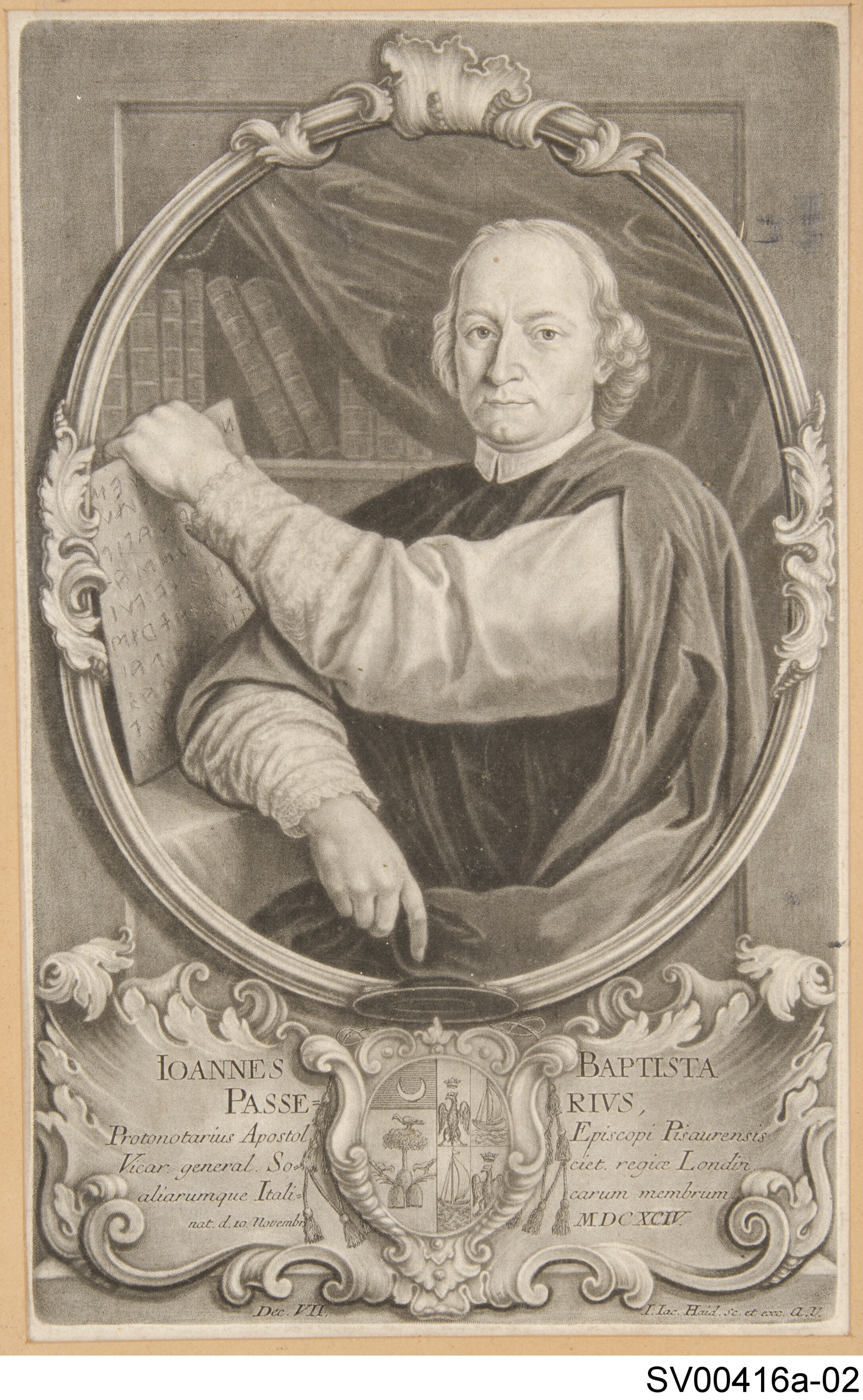 Náhledový obrázek Grafika. Podobizna Giovanni Battista Passeri. - 1