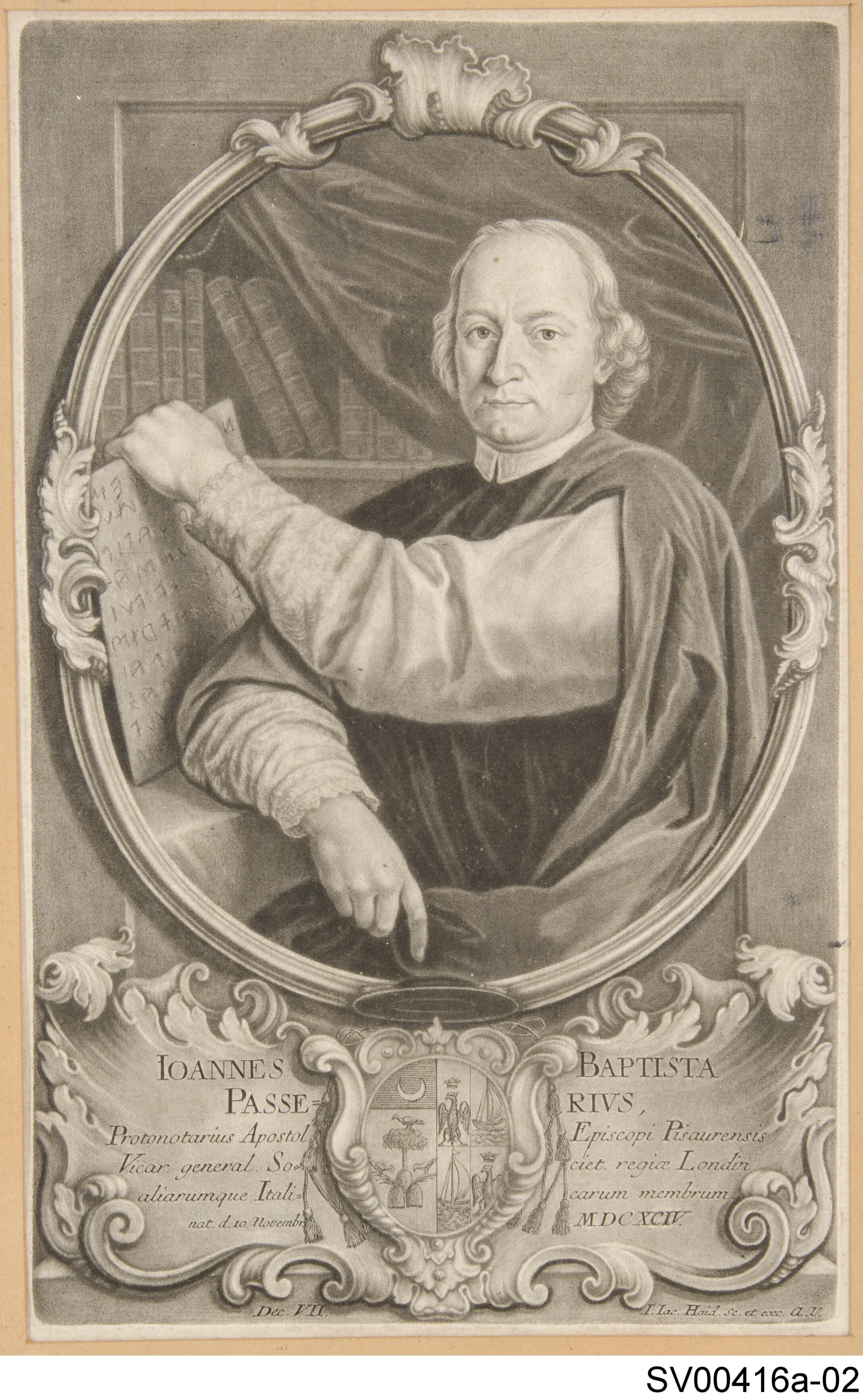 Náhledový obrázek předmětu Grafika. Podobizna Giovanni Battista Passeri.
