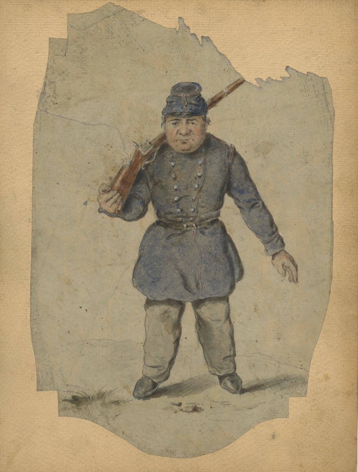 Náhledový obrázek Karikatura lázeňského hosta (akvarel) - 1