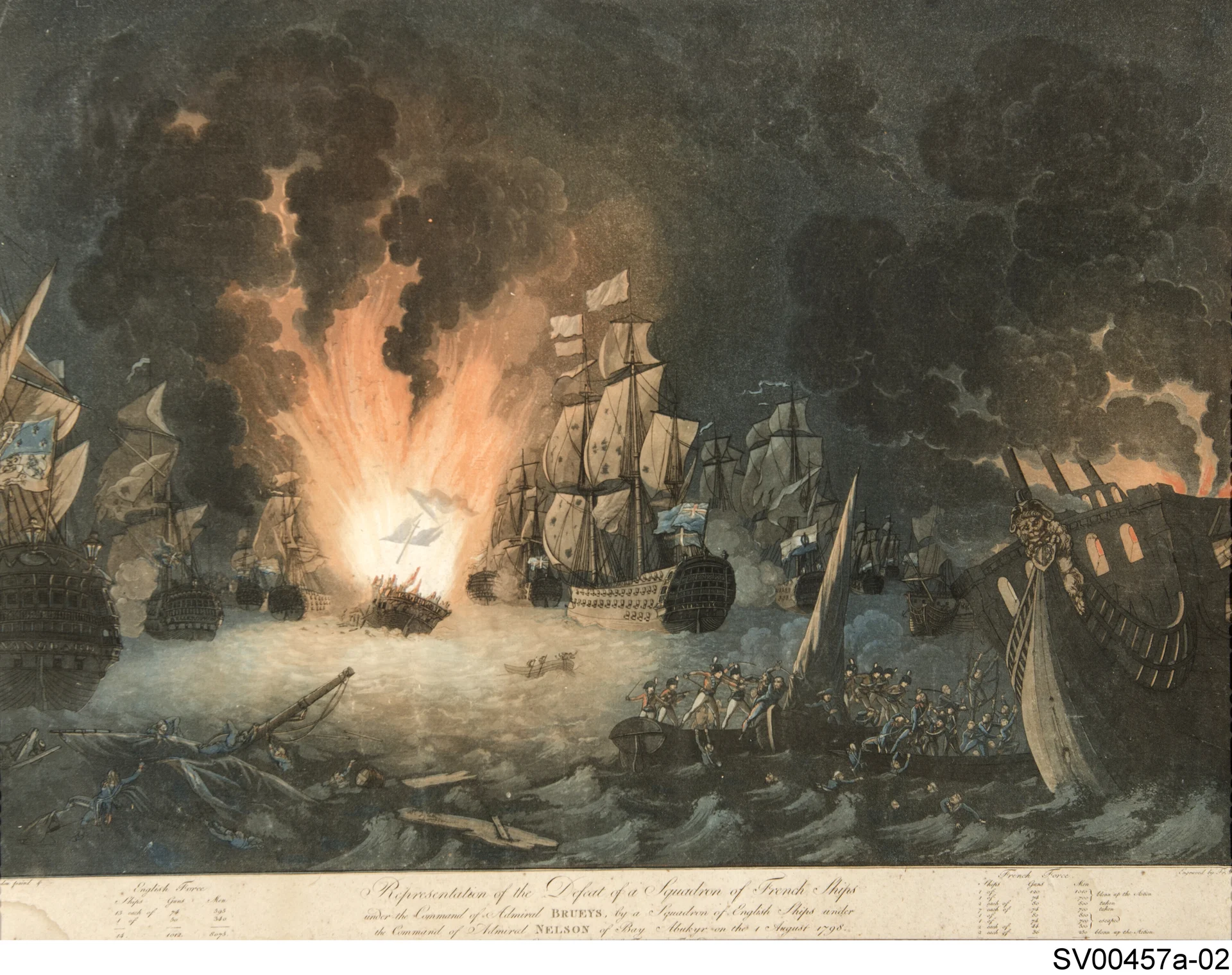 Náhledový obrázek předmětu Grafika. Námořní bitva u Abukíru v roce 1798.