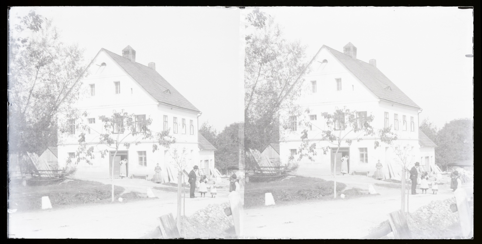 Náhledový obrázek Skleněný stereonegativ: Lauferův dům (1906) - 1