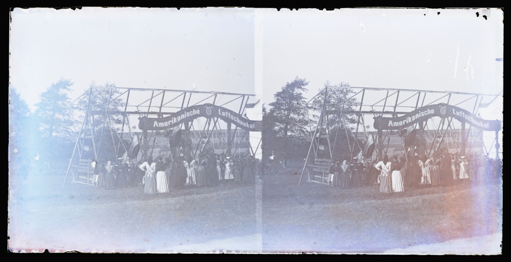 Náhledový obrázek Skleněný stereonegativ: lunapark v Supíkovicích (1899) - 1